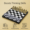 Silver & Gold Magnetic Chess Set | Foldable Travel Board Game