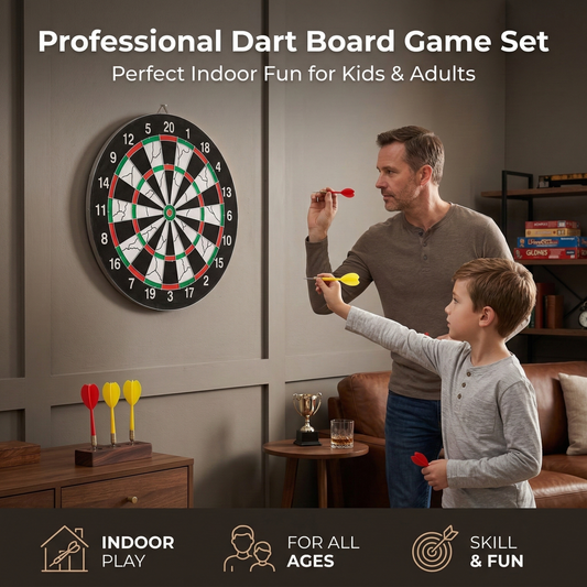 Classic Flocked Dart Board Game Set