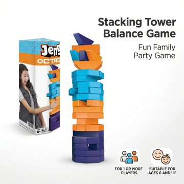 Octagonal Stacking Block Game | 45-Piece