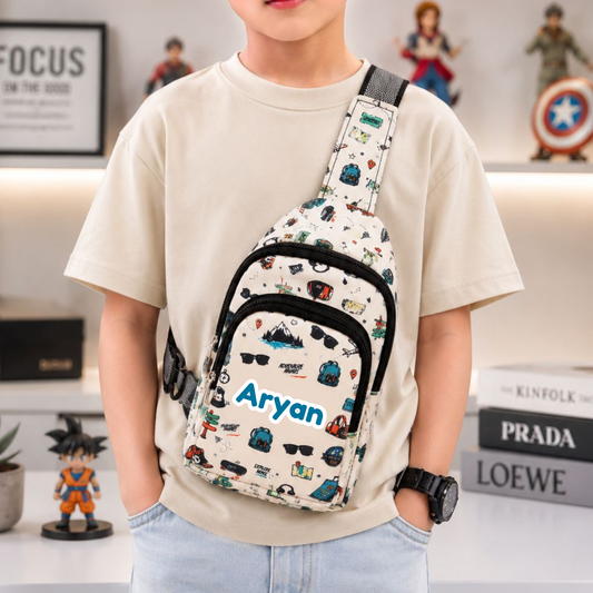Personalized with Name Sling/Chest Shoulder Bag for kids