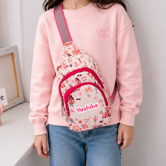 Personalized with Name Sling/Chest Shoulder Bag for kids