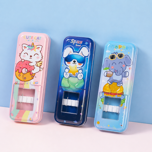 Kawaii Animal Double-Layer Metal Compass Box