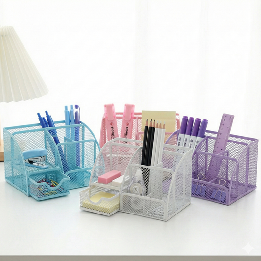 Super 7 Metal Mesh Desktop Organizer