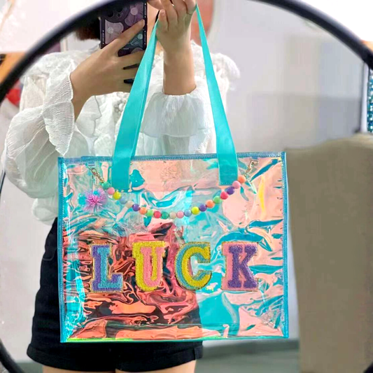 Holographic Tote Bag – Trendy Transparent Bag