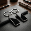 Customizable Rectangular Metal Keychain