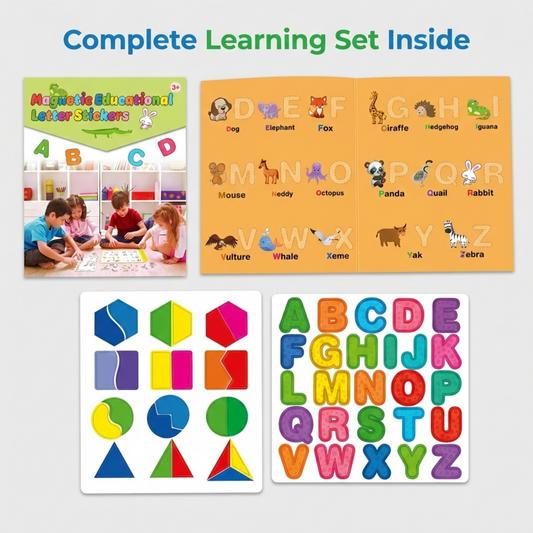 Magnetic Educational Letter Sticker Books (Alphabet, Numbers & Shapes)