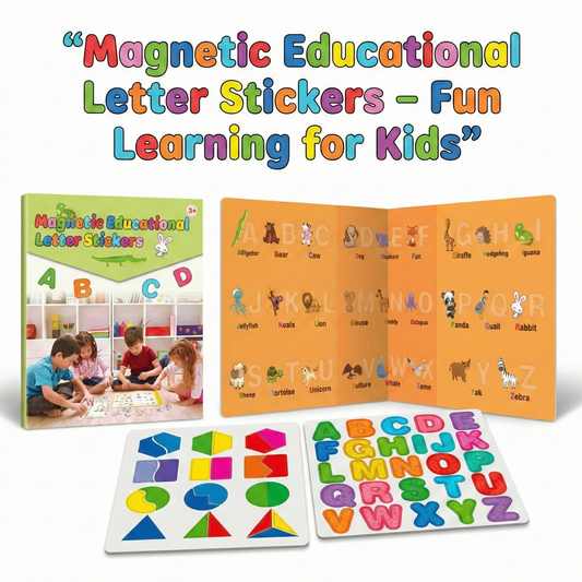 Magnetic Educational Letter Sticker Books (Alphabet, Numbers & Shapes)