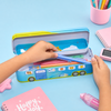 Bus Shaped Double-Layer Metal Pencil Box