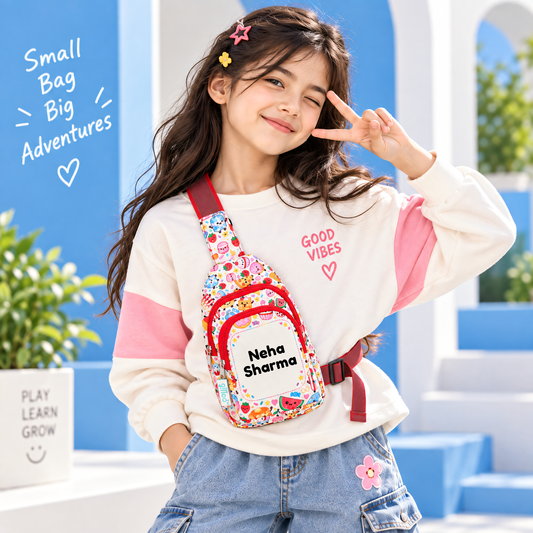 Kid's Multi-Theme Personalized With Name Crossbody Sling Bag/Chest Bag For Kids