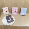 Handmade Floral Print Trifold Wallet | Compact Mini Fabric Purse with Heart Clasp & Lanyard