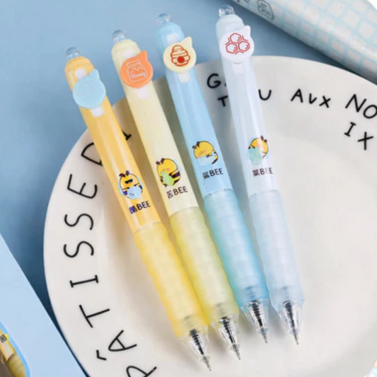 Little Bee Soft Grip Gel Pens Set Of 4 | Quick Dry 0.5mm Smooth Writing