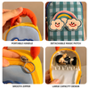 Good Luck Aesthetic Grid Contrasting Color Small Pouch with Detachable Patch | Soft Handle