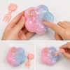 Gradient Star Squishy Toy with Kitty Fork