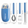 Portable Cutlery Set - Stainless Steel Spoon, Fork & Chopsticks