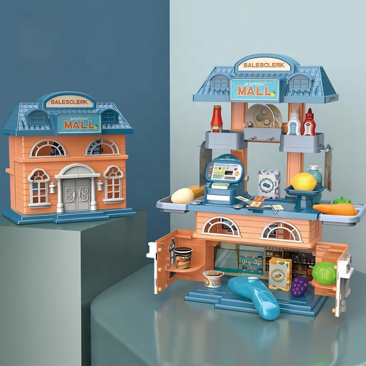 2-in-1 DIY Shopping Mall & Villa Playhouse – 45 Pcs Set