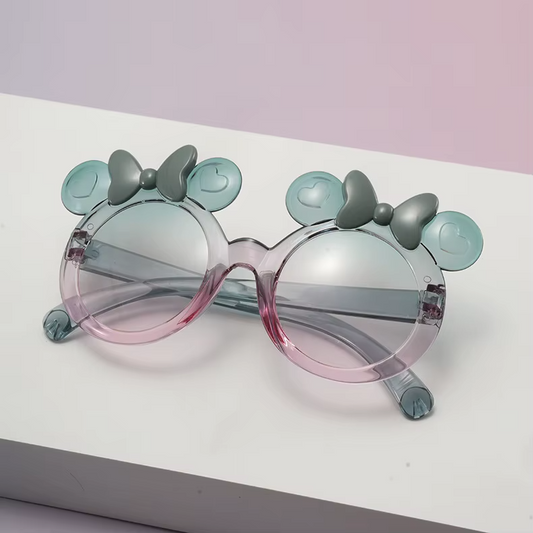 Cute Mouse Ear With Bow Party Sunglasses | Gradient Plastic Glasses for Kids