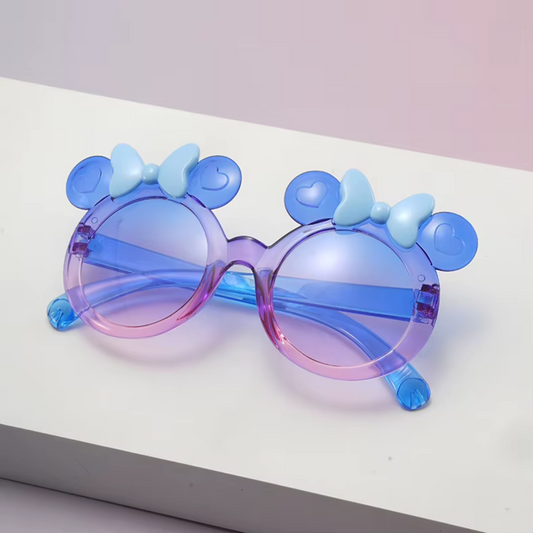 Cute Mouse Ear With Bow Party Sunglasses | Gradient Plastic Glasses for Kids