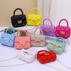 Fashionable Bear Gradient Sunglasses & Quilted Mini Purse Combo Set for Girls