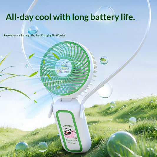 Happy Panda Folding Handheld USB Charging Portable Fan