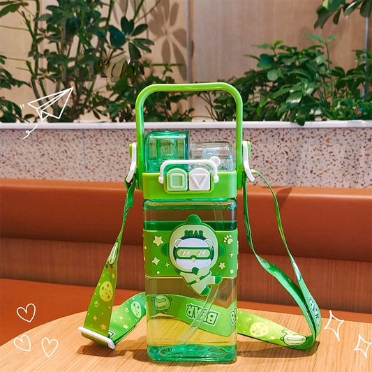 Cool Bear 520ml Double Spout & Straw Bottle