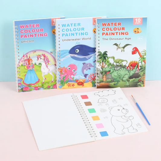 Doodle & Dream: 10 Pages Spiral Coloring Book + Brush