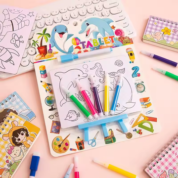 Kids Reusable Drawing & Writing Tablet / Whiteboard Set
