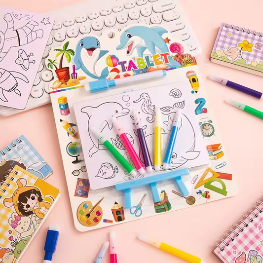 Kids Reusable Drawing & Writing Tablet / Whiteboard Set