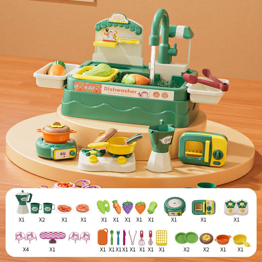 Kitchen Dishwasher Playset (42 Pcs Kitchen Sink Toy)