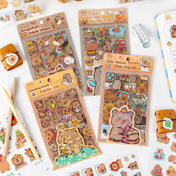 Capybara Vibes Only Sticker Pack of 6 Sheets