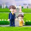 Miniature Father and Son Holding Hands Figurine