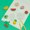 Kawaii Fruit Theater Pencil Erasers Pack of 4 | Non-Toxic Fruit Fancy Erasers for Students