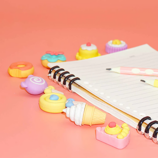 Cute 3D Sweet Dessert & Ice Cream Eraser Set | Cute Non-Toxic Rubber Erasers for Return Gifts