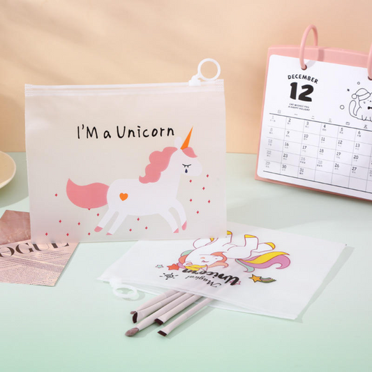 Unicorn Multipurpose Transparent Zipper Pouch