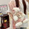 Plush Bunny Doll Backpack with Floral Bow