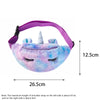 Dimensions diagram of plush fanny pack showing 26.5cm width and 12.5cm height.