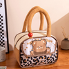 Cute Cartoon Thermal Insulated Lunch Bag With Front Pocket | Portable Canvas Picnic Tote for Kids & Adults