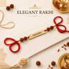 Handcrafted Name-Engraved Rakhi with Rudraksha Beads & Red Thread