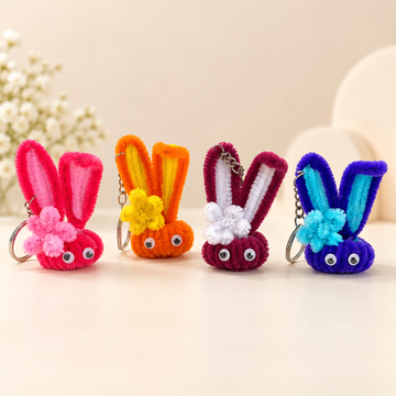 Handcrafted Pipe Cleaner Bunny Keyring