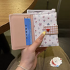 Handmade Floral Print Trifold Wallet | Compact Mini Fabric Purse with Heart Clasp & Lanyard