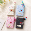 Handmade Floral Print Trifold Wallet | Compact Mini Fabric Purse with Heart Clasp & Lanyard