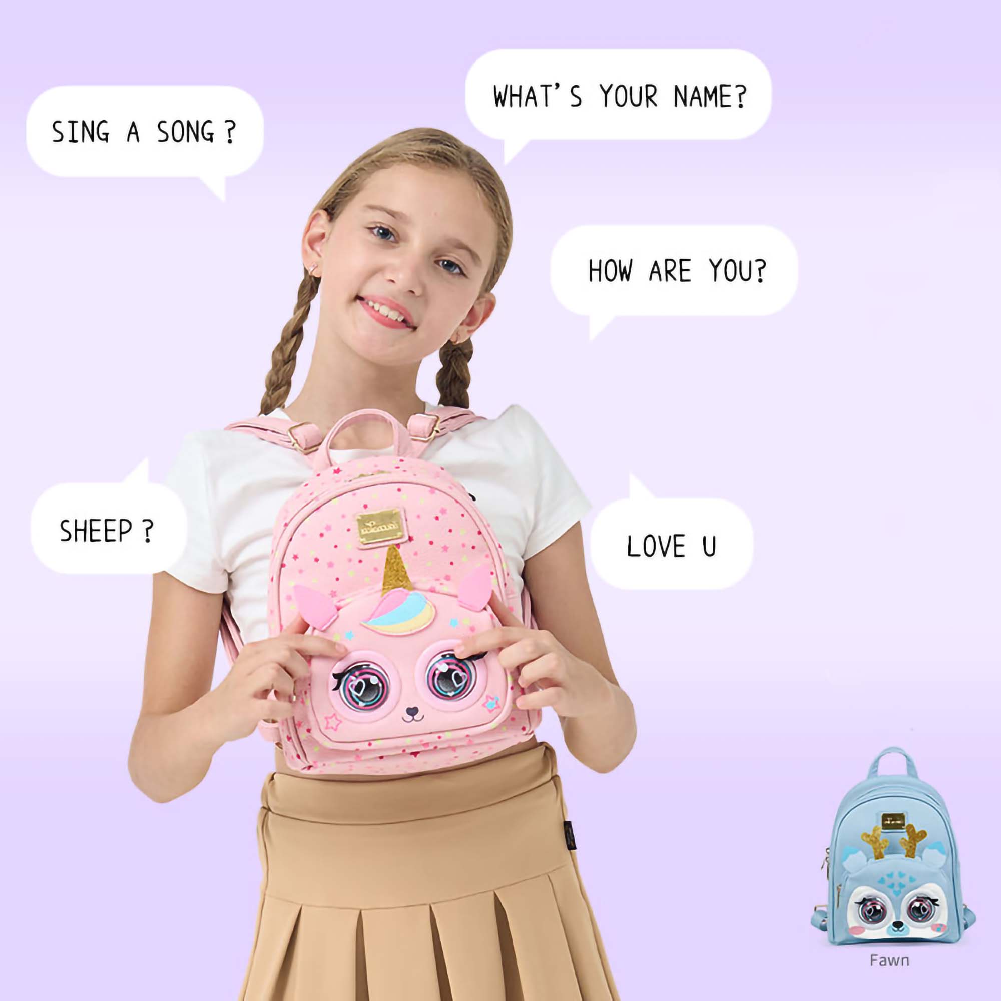 Cute 3D Animal Backpack with Blinking Eyes – Giftoo