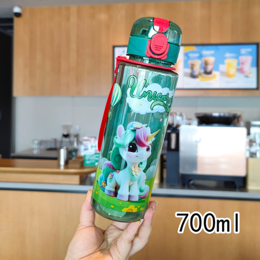 Magical Unicorn Transparent Water Bottle Sipper - 700ml
