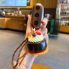 Kawaii Miniature Chocolate Cake Keychain & Bag Charm | Realistic Fruit & Whipped Cream Design