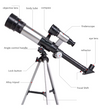 Portable Kids & Beginners Astronomical Telescope | 60X HD Coated Lens Monocular with Compass & Finderscope