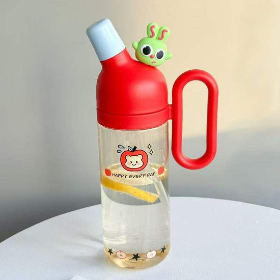 Large capacity summer water bottle with straw for girls and kids
