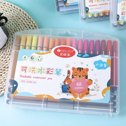 Mess-Free Art Fun 48-Color Washable Watercolor Pen Set