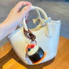 Kawaii Miniature Chocolate Cake Keychain & Bag Charm | Realistic Fruit & Whipped Cream Design