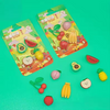 Kawaii Fruit Theater Pencil Erasers Pack of 4 | Non-Toxic Fruit Fancy Erasers for Students