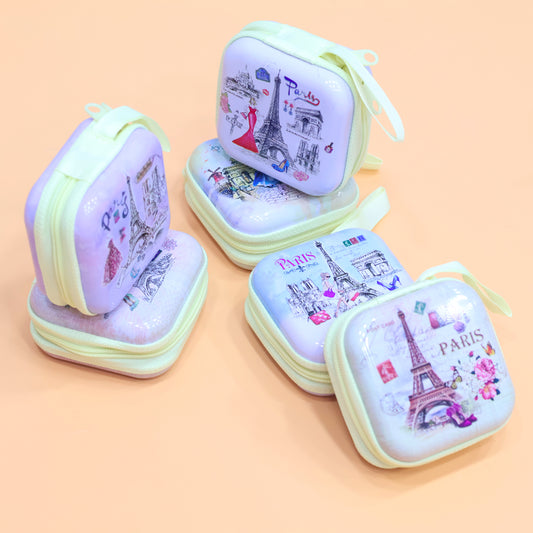 Paris-Themed Mini Square Coin Pouch