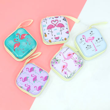 Flamingo Square Metal Coin Pouch